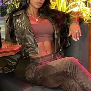 Brown tank crop top